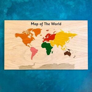 Montessori Learning Board- Map of the world